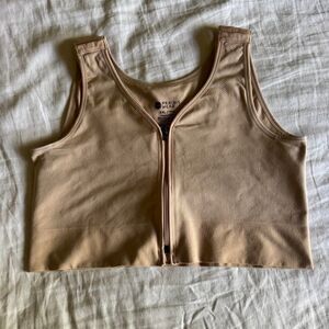 Prairie Wear HuggerPrima Compression Post Surgery Lymphatic Bra Wheat Beige XXL